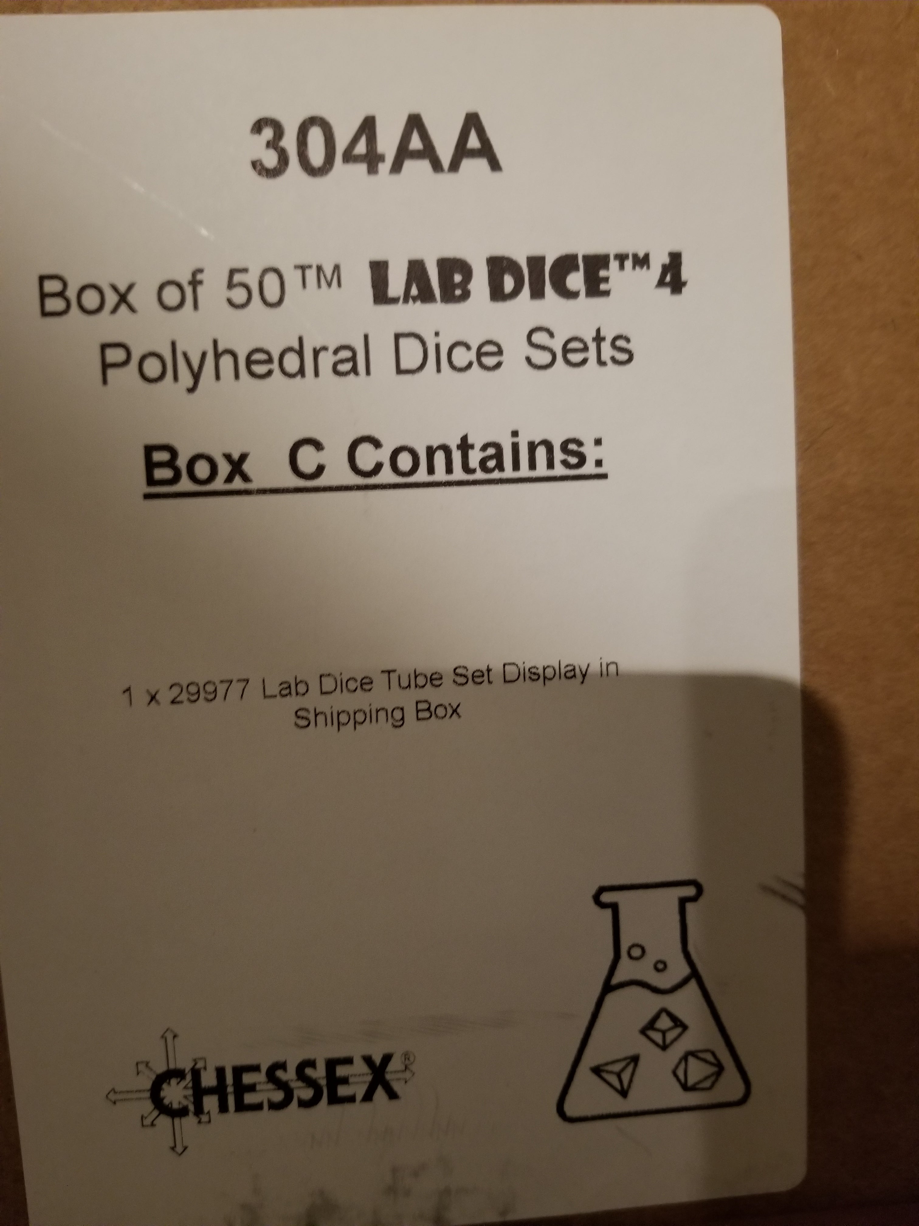 29977 Lab Dice Tube Display