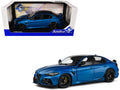 2022 Alfa Romeo Giulia GTA Anodized Blue Metallic with Carbon Top 1/18 Diecast Model Car by Solido  free shipping USA