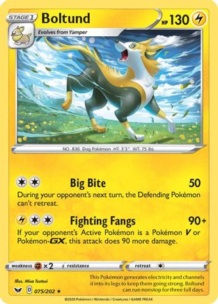 Boltund () 075/202 - SWSH01 Sword & Shield Base Set Reverse Holofoil