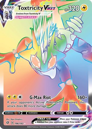 Toxtricity VMAX (Secret) 196/192 - SWSH02 Rebel Clash Holofoil