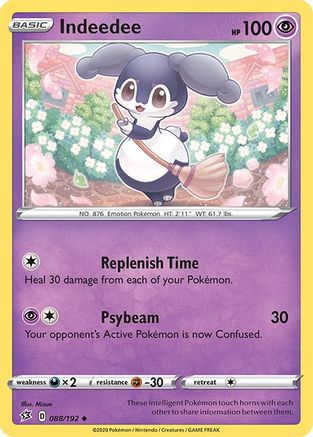 Indeedee 088/192 - SWSH02 Rebel Clash Reverse Holofoil