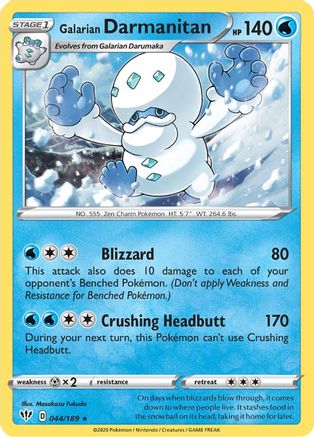 Galarian Darmanitan 044/189 - SWSH03 Darkness Ablaze Reverse Holofoil