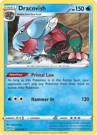 Dracovish 053/189 - SWSH03 Darkness Ablaze Reverse Holofoil