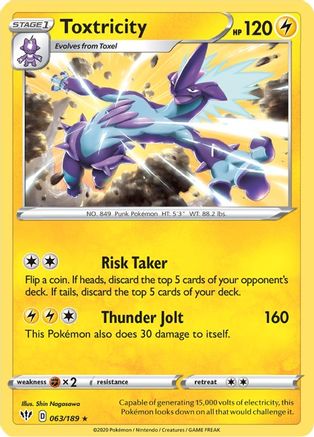 Toxtricity 063/189 - SWSH03 Darkness Ablaze Holofoil