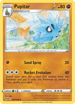 Pupitar 087/189 - SWSH03 Darkness Ablaze Reverse Holofoil