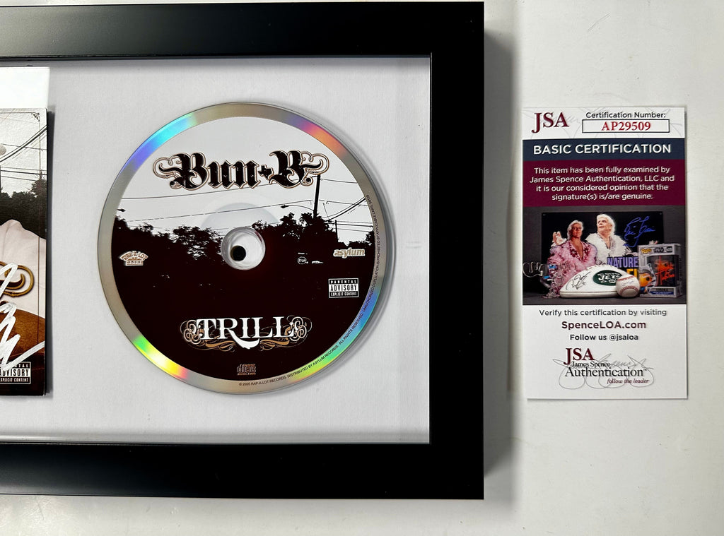 Rapper Bun B Signed Trill CD Booklet Framed With JSA COA Get Draped Throwed