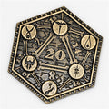 Classes Theme Bronze Color d2 Coin Shaped like d20 Color Challenge Coin