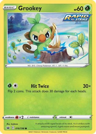 Grookey 016/198 - SWSH06 Chilling Reign