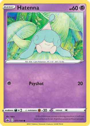 Hatenna 071/198 - SWSH06 Chilling Reign Reverse Holofoil