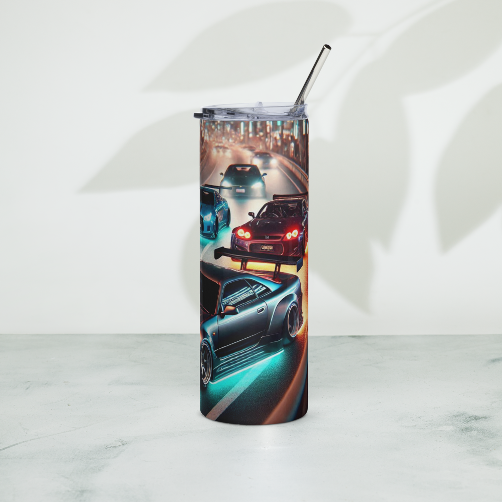 Racing Cars Metal Tumbler