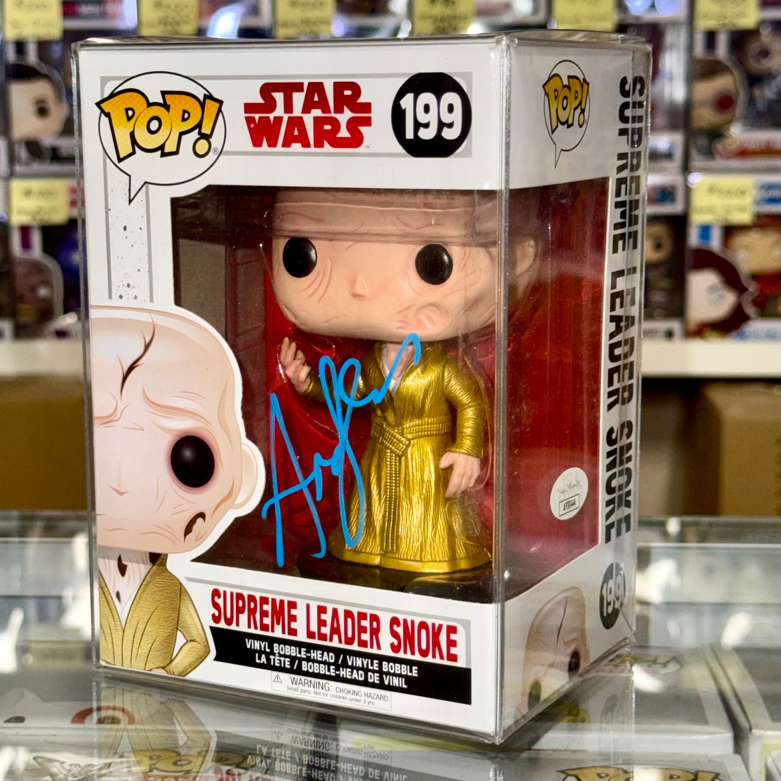 Andy Serkis Signed Star Wars Supreme Leader Snoke Funko Pop! #199 With JSA COA