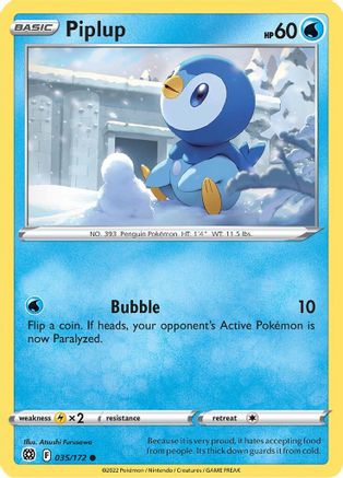 Piplup 035/172 - SWSH09 Brilliant Stars Reverse Holofoil