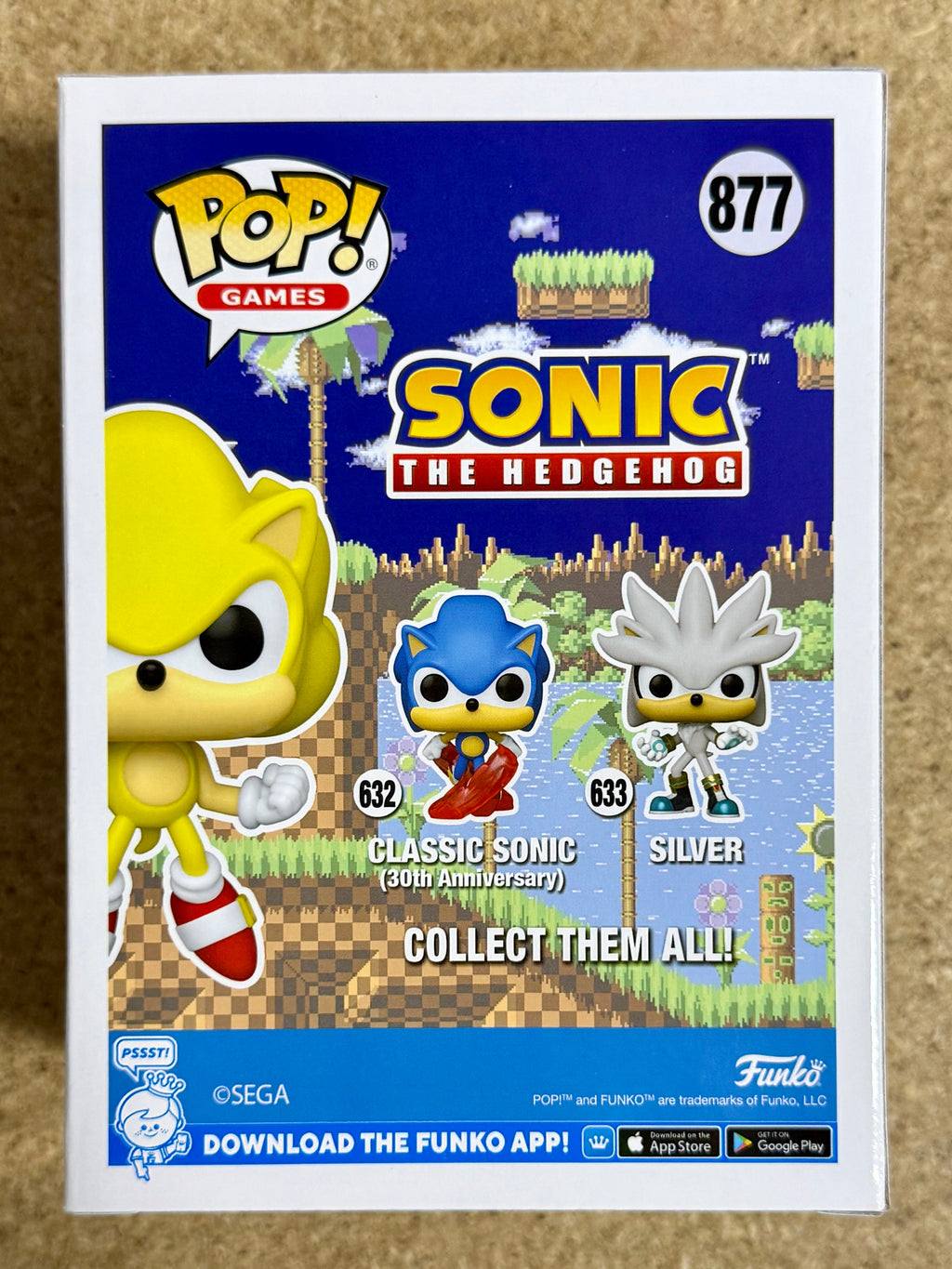 Funko Pop! Games Glow Super Sonic First Appearance #877 SDCC 2022 Official Sticker Con Exclusive