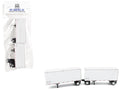 28' Dry Van Double Pup Trailers White Set of 2 pieces 1/87 (HO) Scale Plastic Model by HO Logistics  free shipping USA