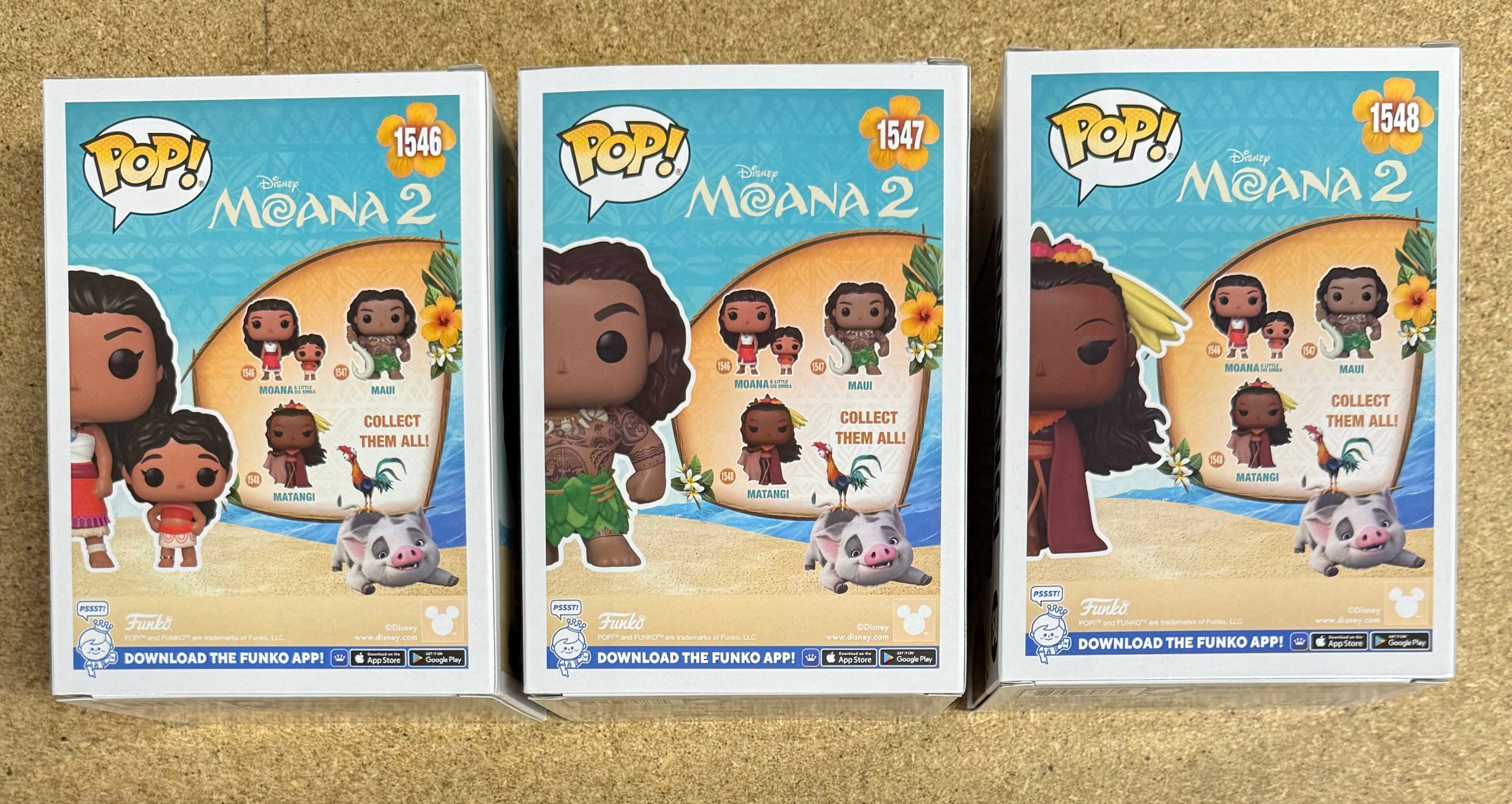 Funko Pop! Disney Moana & Little Sis Simea, Maui & Matangi “Moana 2” Set Of 3
