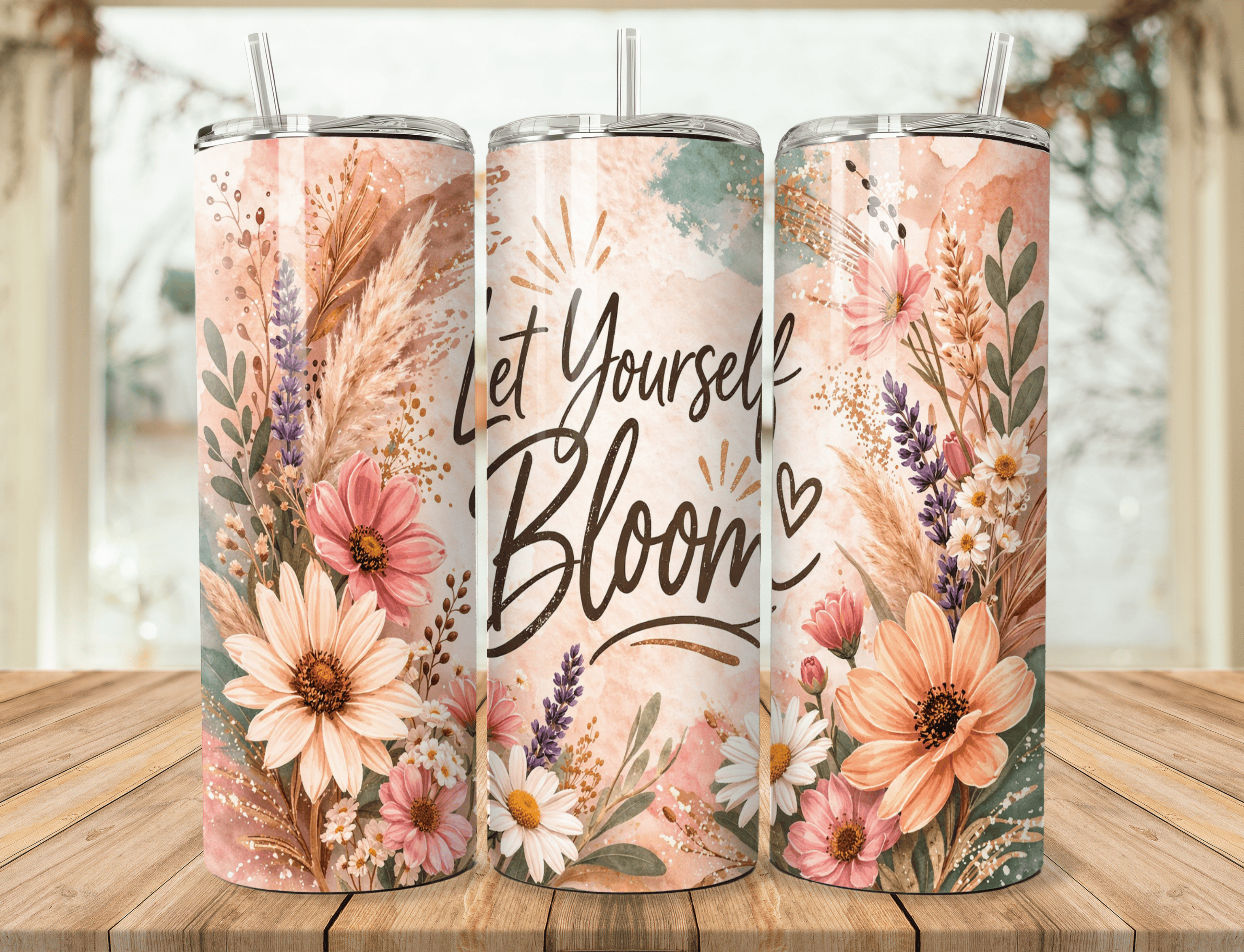 Let Yourself Bloom – 20oz Floral Tumbler