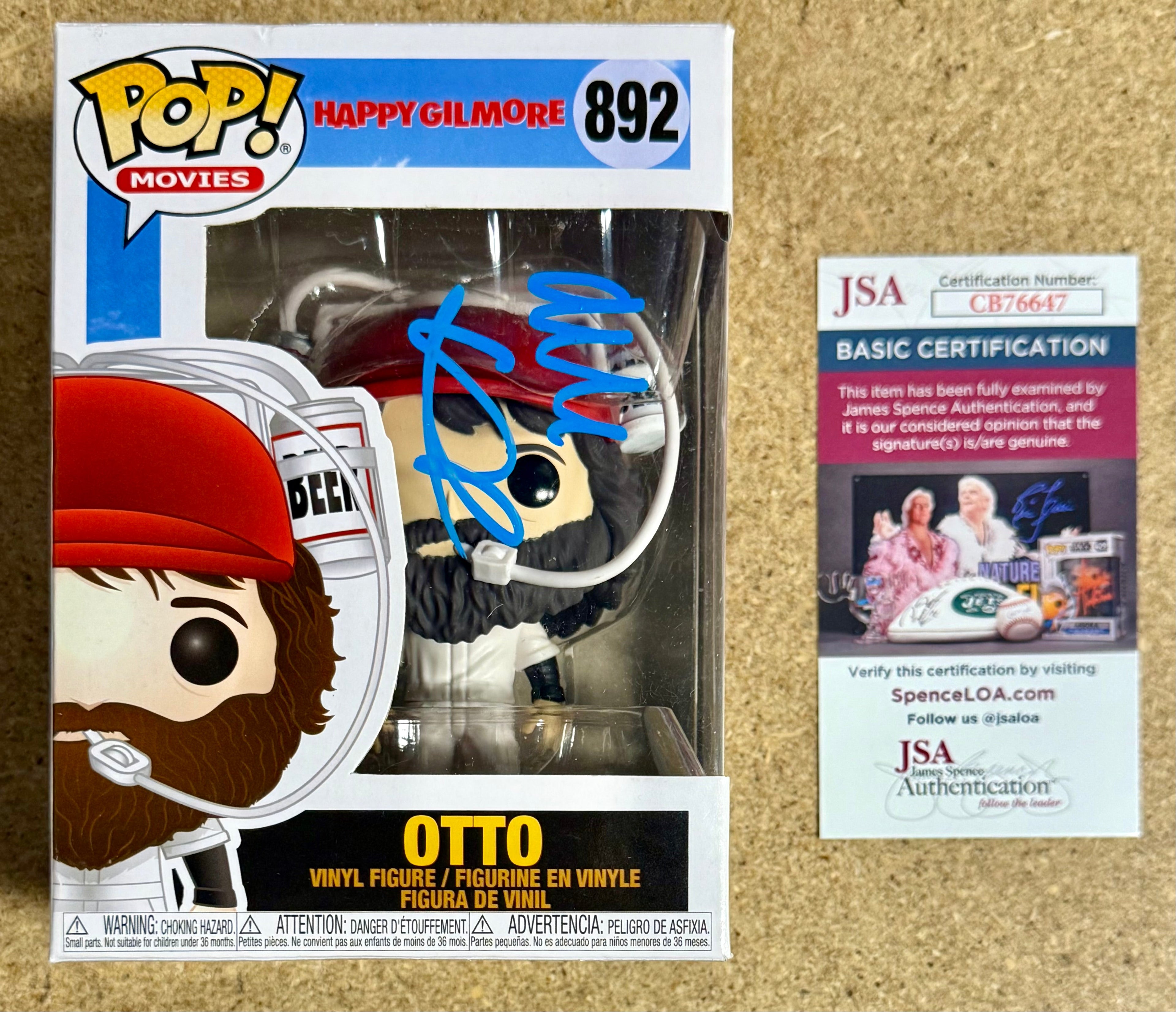 Alan Covert Signed Funko Pop! Movies Otto #892 Happy Gilmore Caddy With JSA COA