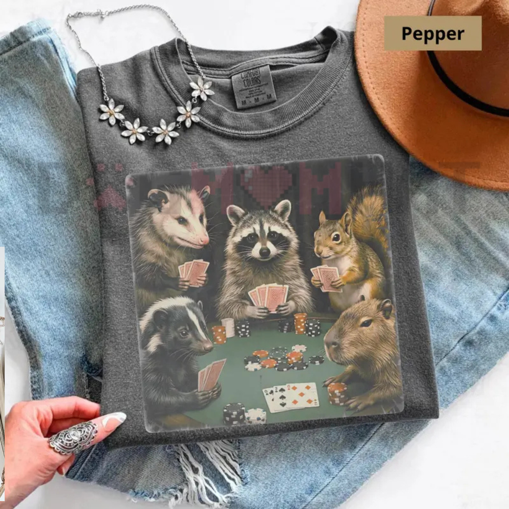 Comfort Colors "Animals Playing Poker" Meme T-Shirt