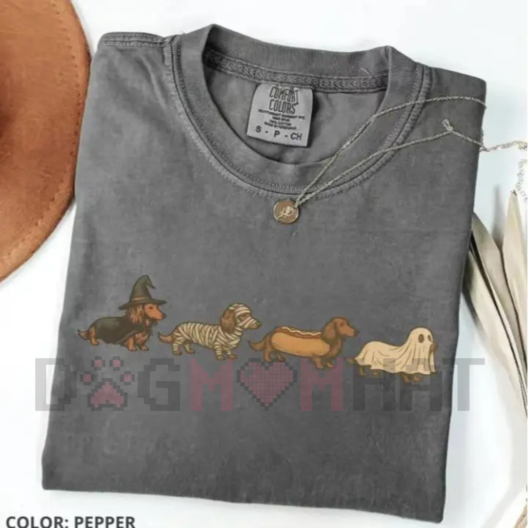 Honk Nation Comfort Colors Dachshund T-Shirt – Vintage Art Style Weenie Dog Halloween Costume Tee, Gift for Owners