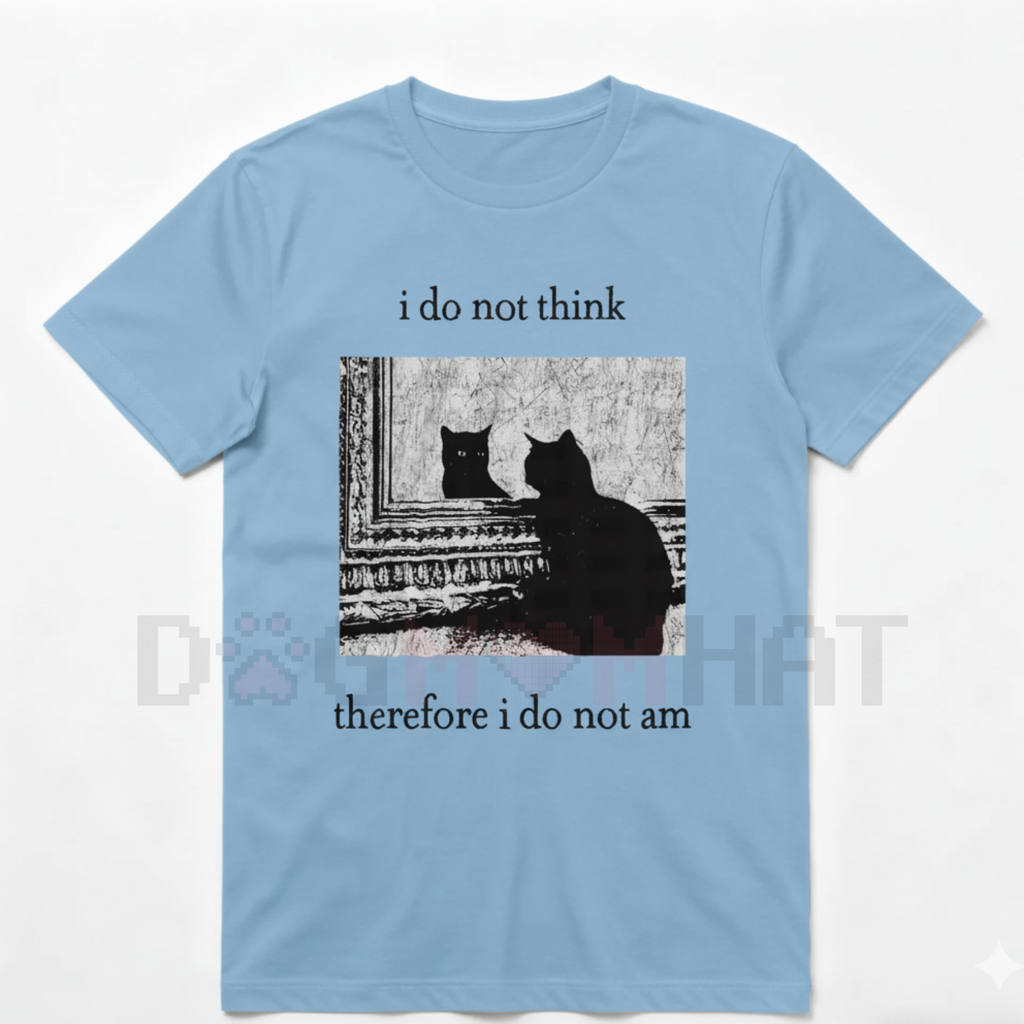 HAGBDH "I Do Not Think" Cat Tee – Goth Clothing Funny Graphic, 90s Vintage Style Trendy T-Shirts