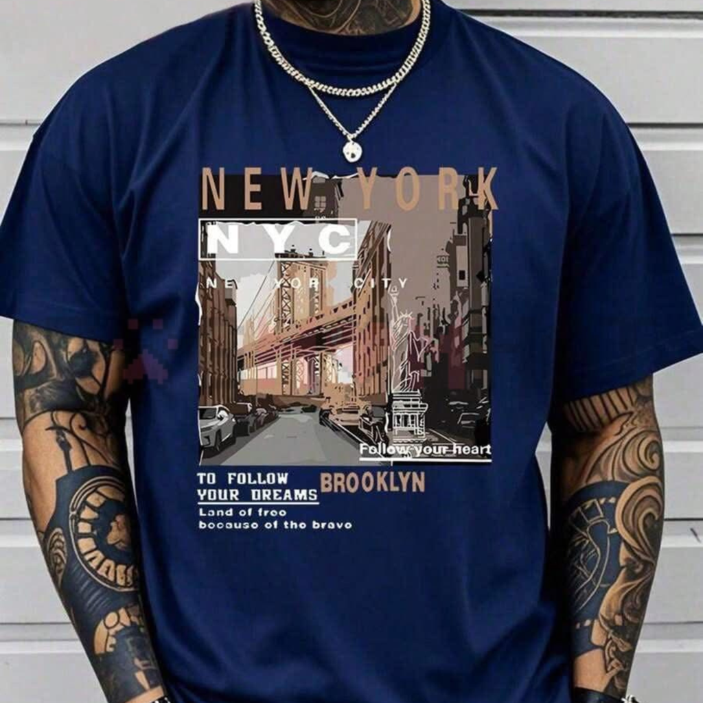 Vintage Photo Style Graphic Print Casual Tee – Retro Aesthetic Top