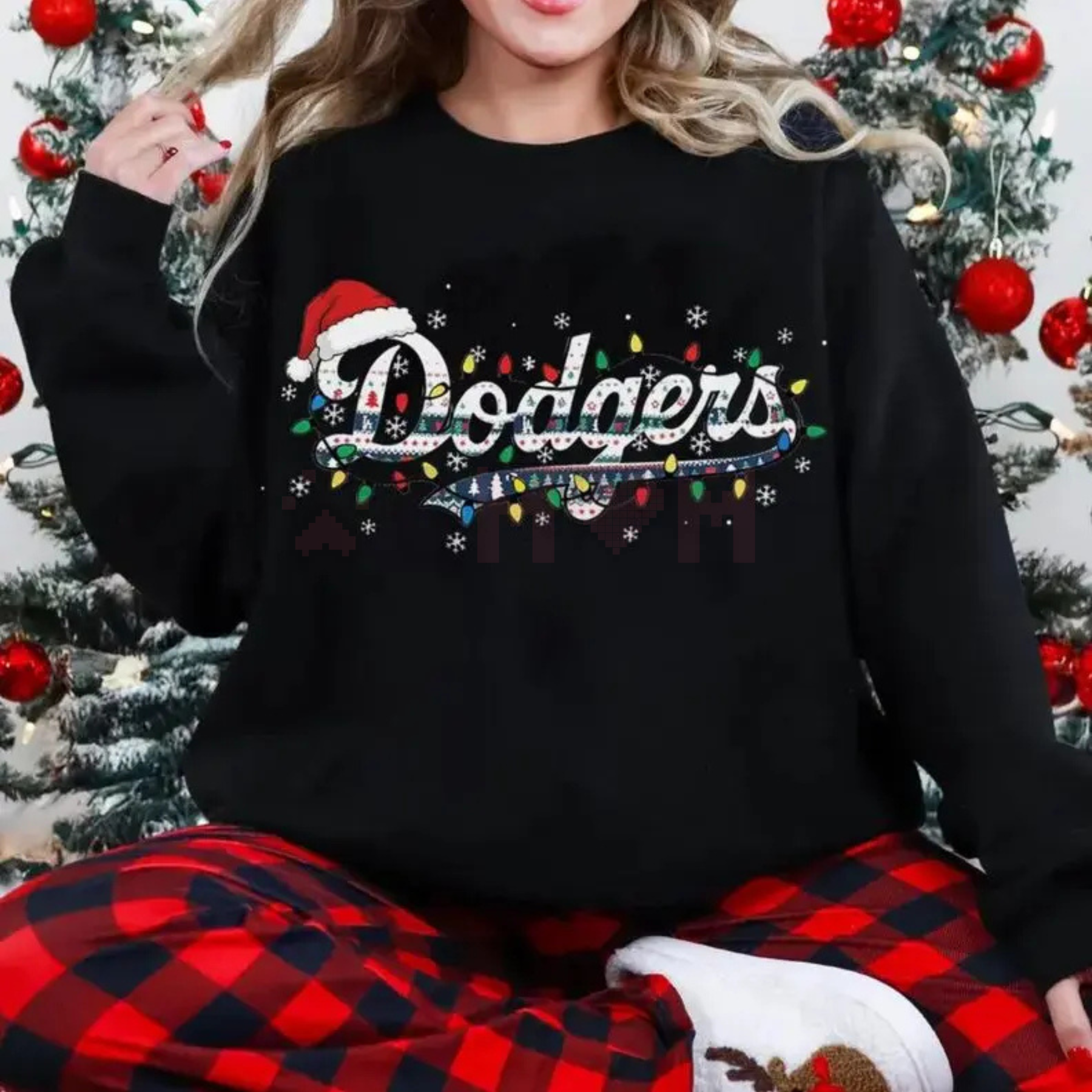 LA Dodgers Baseball Champions Christmas Sweatshirt