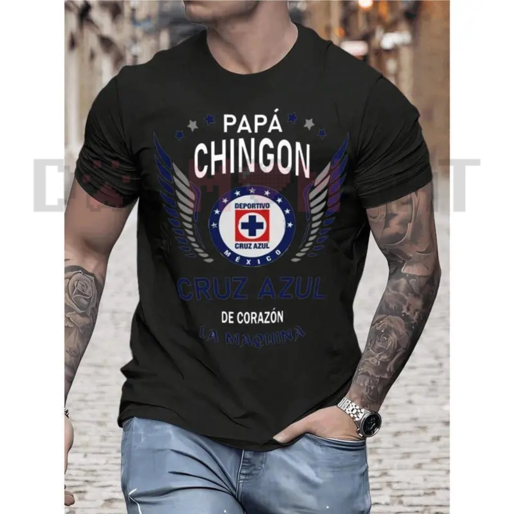Cruz Azul "Papá Chingón" Graphic Tee – Premium Soccer Fan T-Shirt