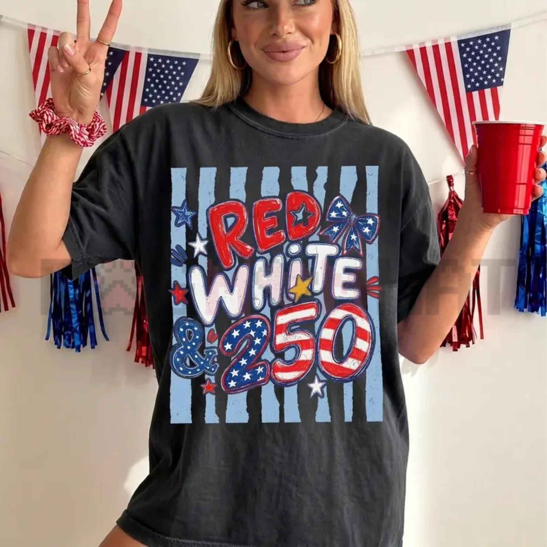250th Anniversary USA Shirt – Red, White & 250 Patriotic Tee
