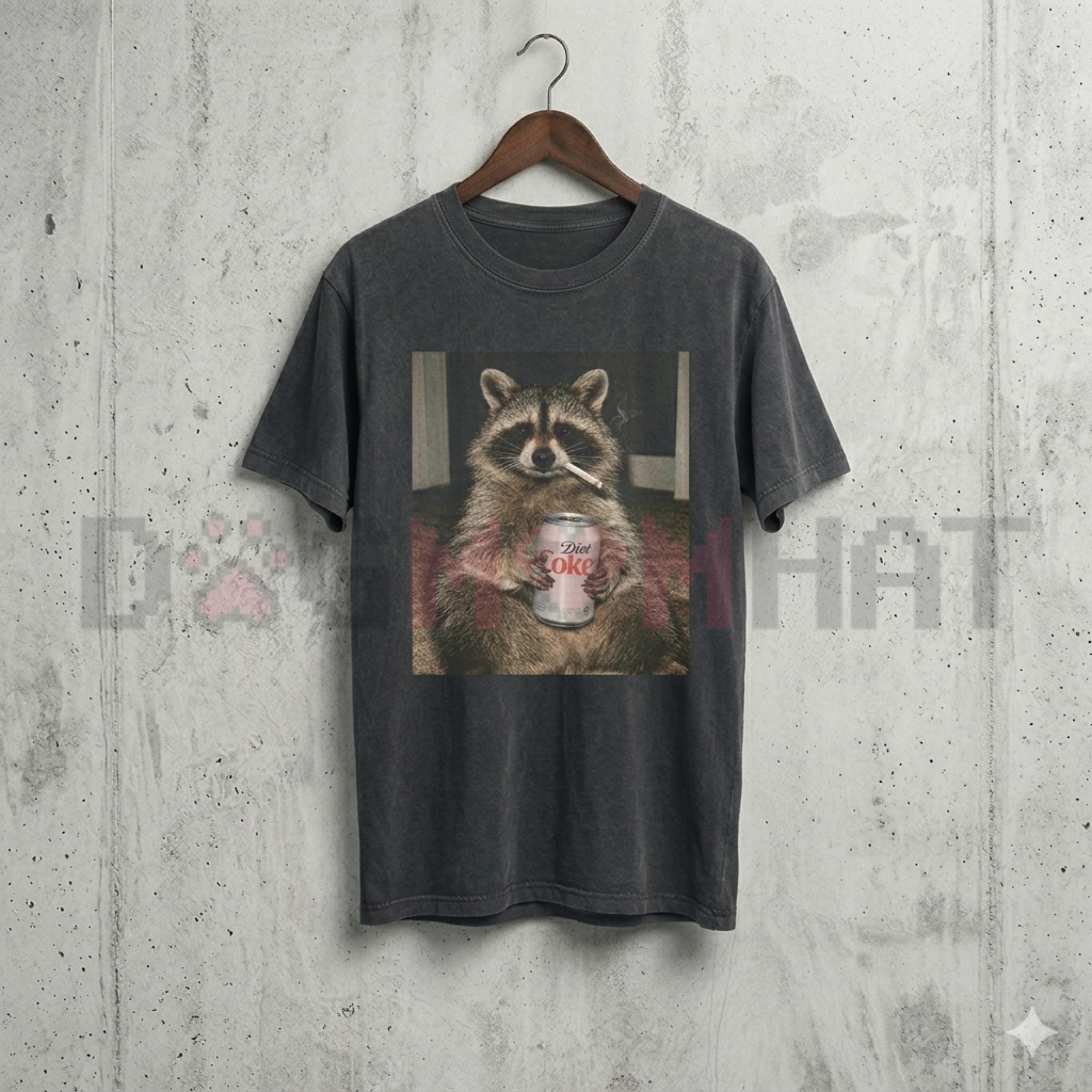 Three Raccoons Diet Coke Smoking T-Shirt