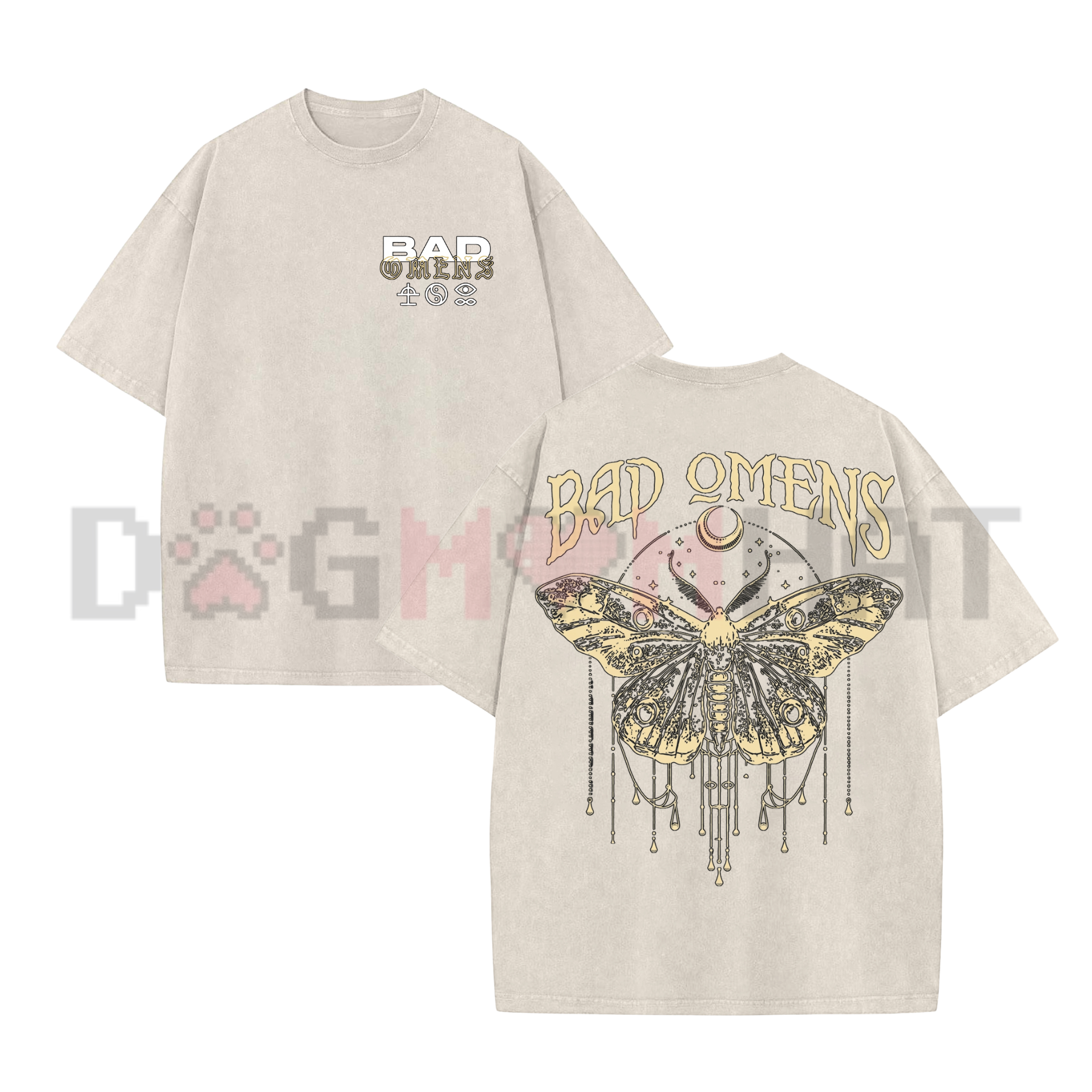 Vintage Bad Omens Moth Shirt – 90s Bootleg Double-Sided Metalcore Tee