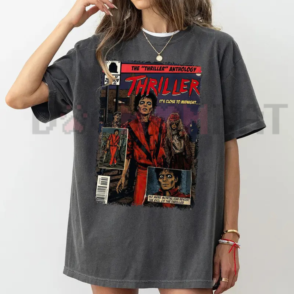 "King of Pop" Comic Book T-Shirt – Vintage Thriller Retro Tee
