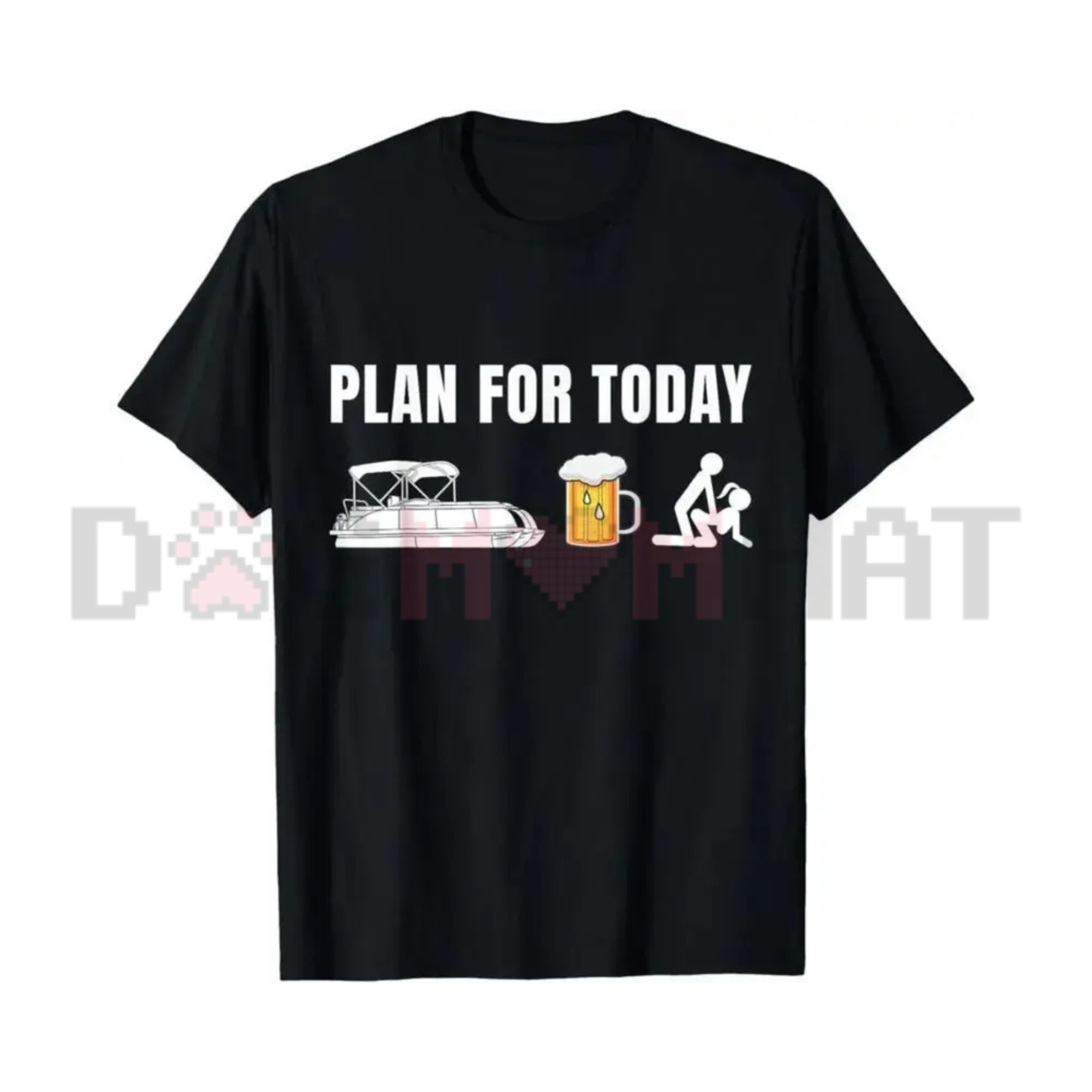 Funny Pontoon Boat "Plan for Today" Beer T-Shirt
