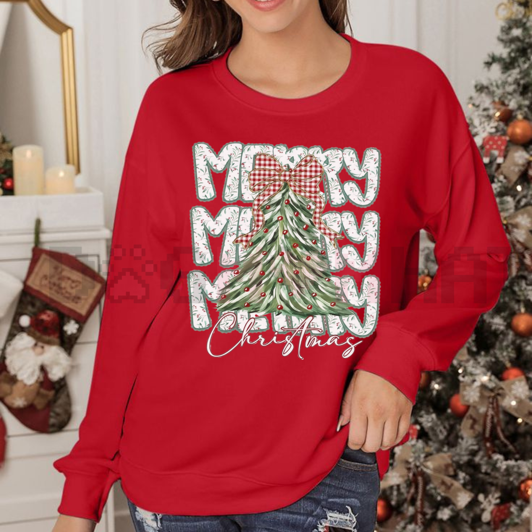 Cute Floral Christmas Sweatshirt