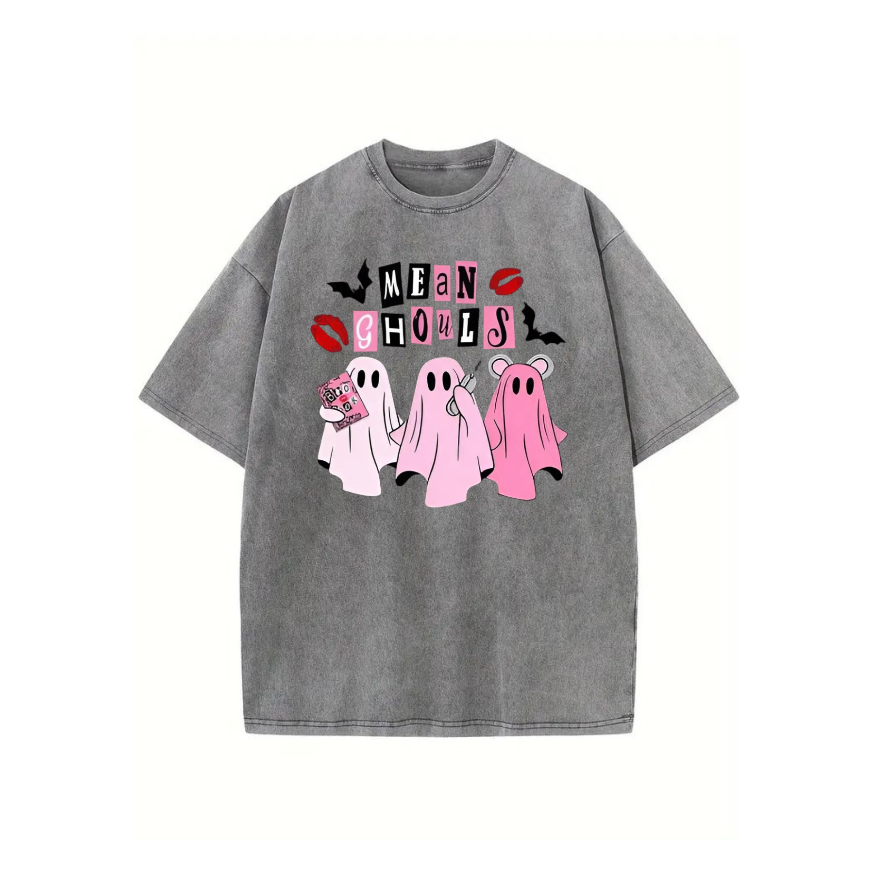 Unisex "Mean Ghouls" T-Shirt – Halloween Streetwear Tee, Washed Vintage Style