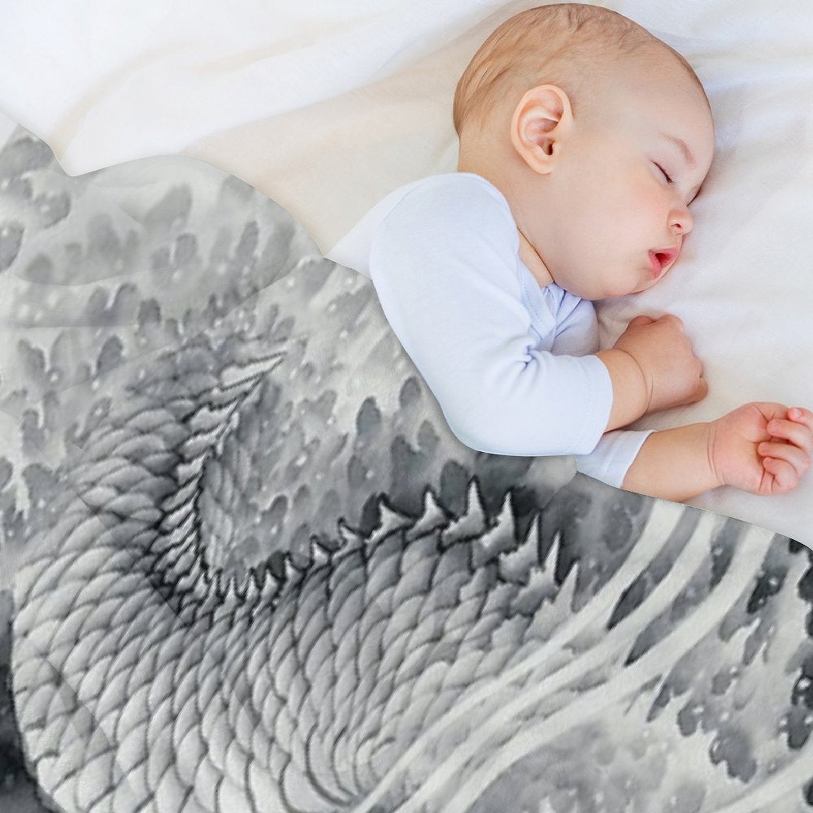 Ink Painting Dragon 180411 JAPAN Throw Blanket