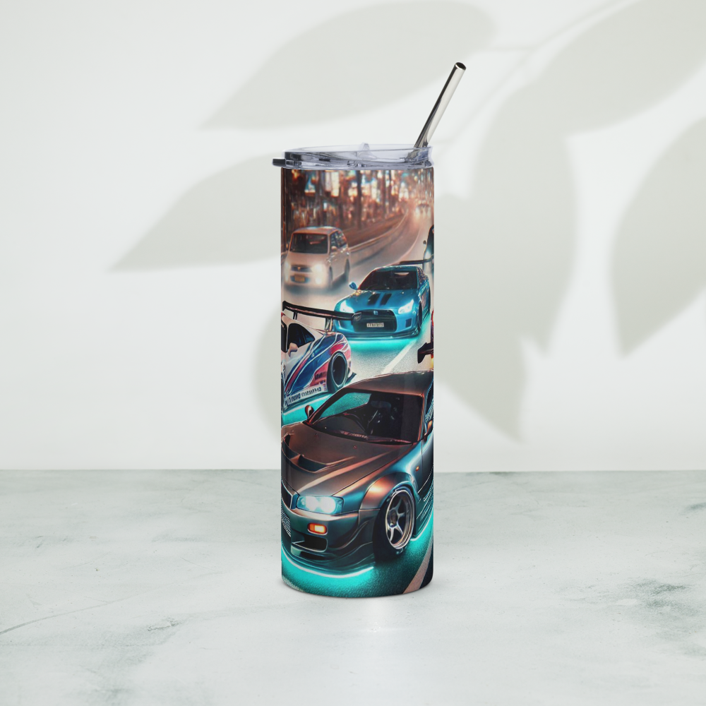 Racing Cars Metal Tumbler