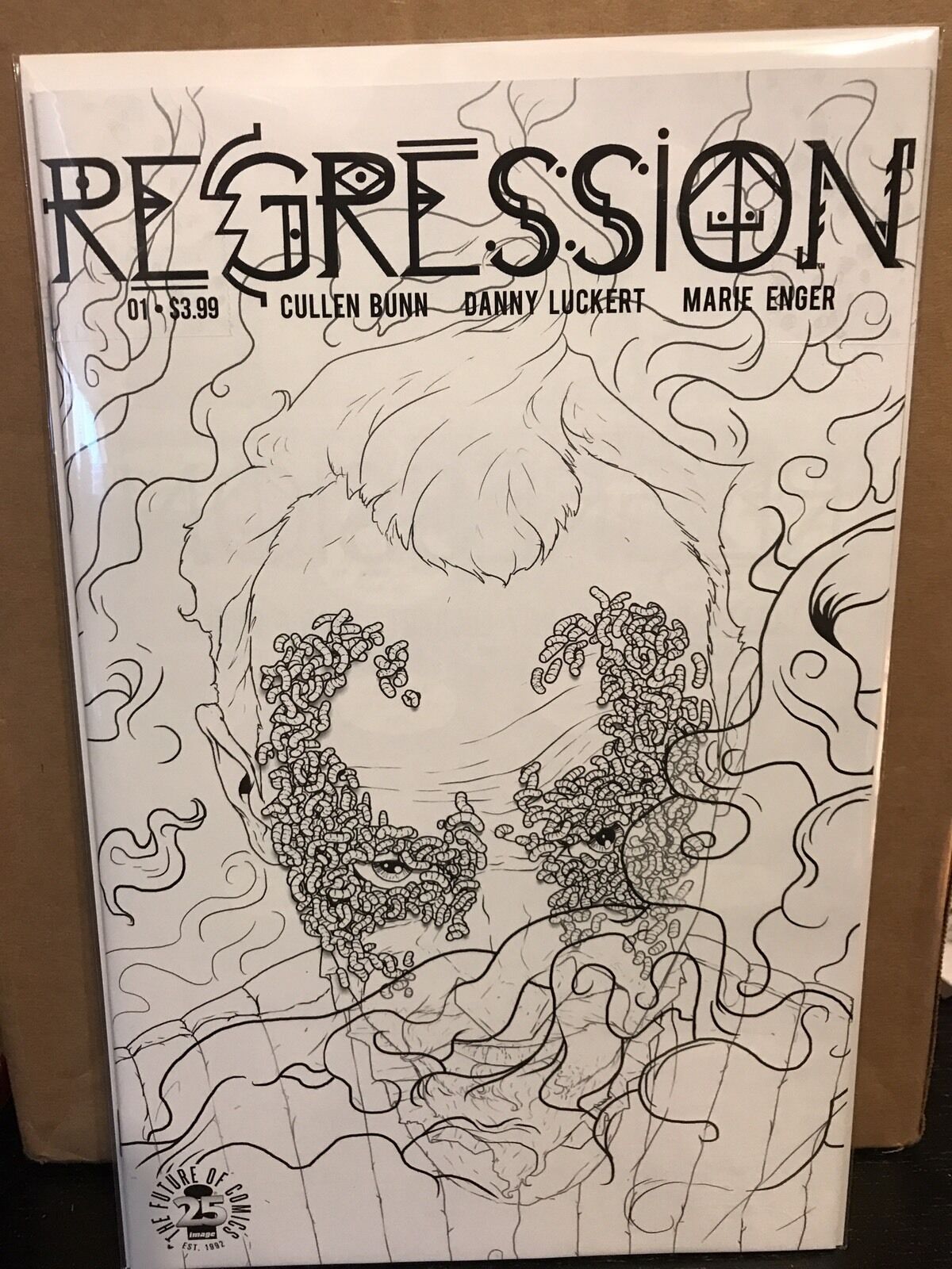 Regression #1 CVR C Variant Danny Luckert Spawn Monthly  NM+ Black And White B&W