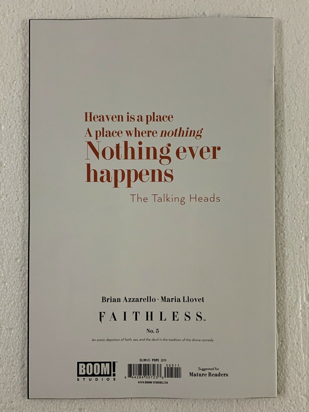 Faithless #5 Cover A Boom Studios Brian Azzarello Maria Llovet Mature Readers