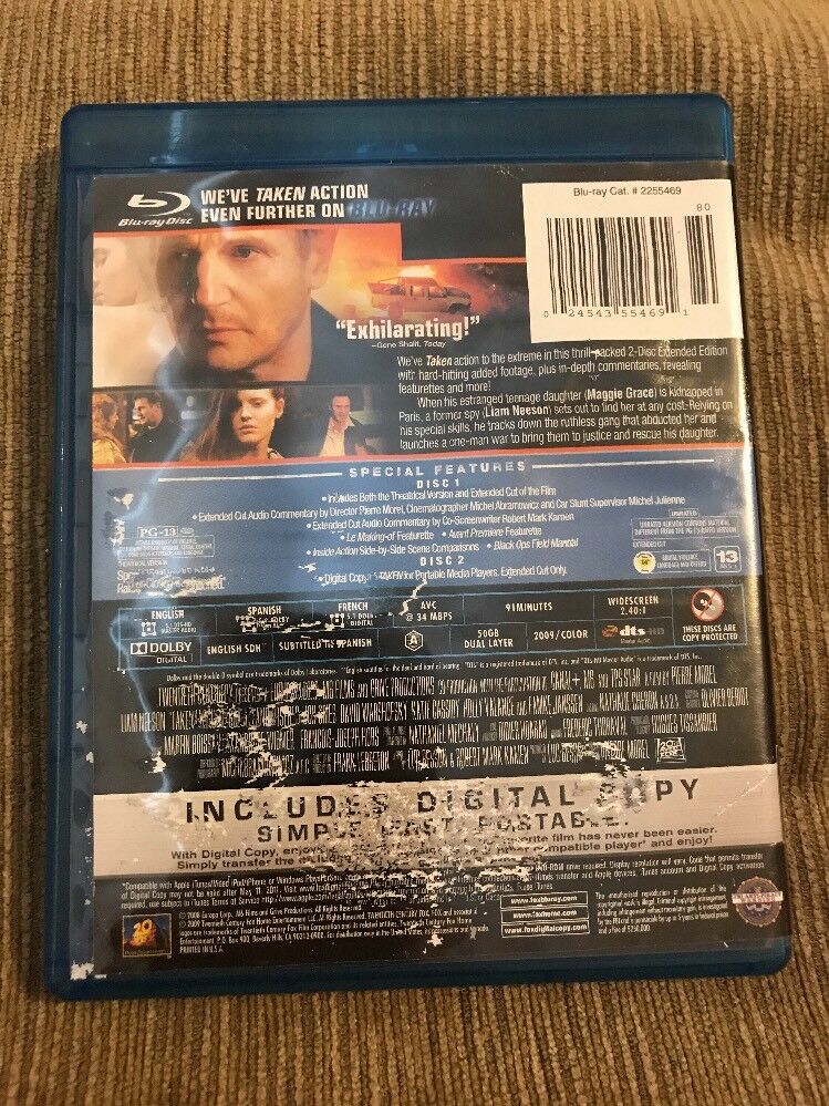 TAKEN AND TAKEN 2 Blu-ray Set Liam Neeson Extended And Unrated 2009 2012