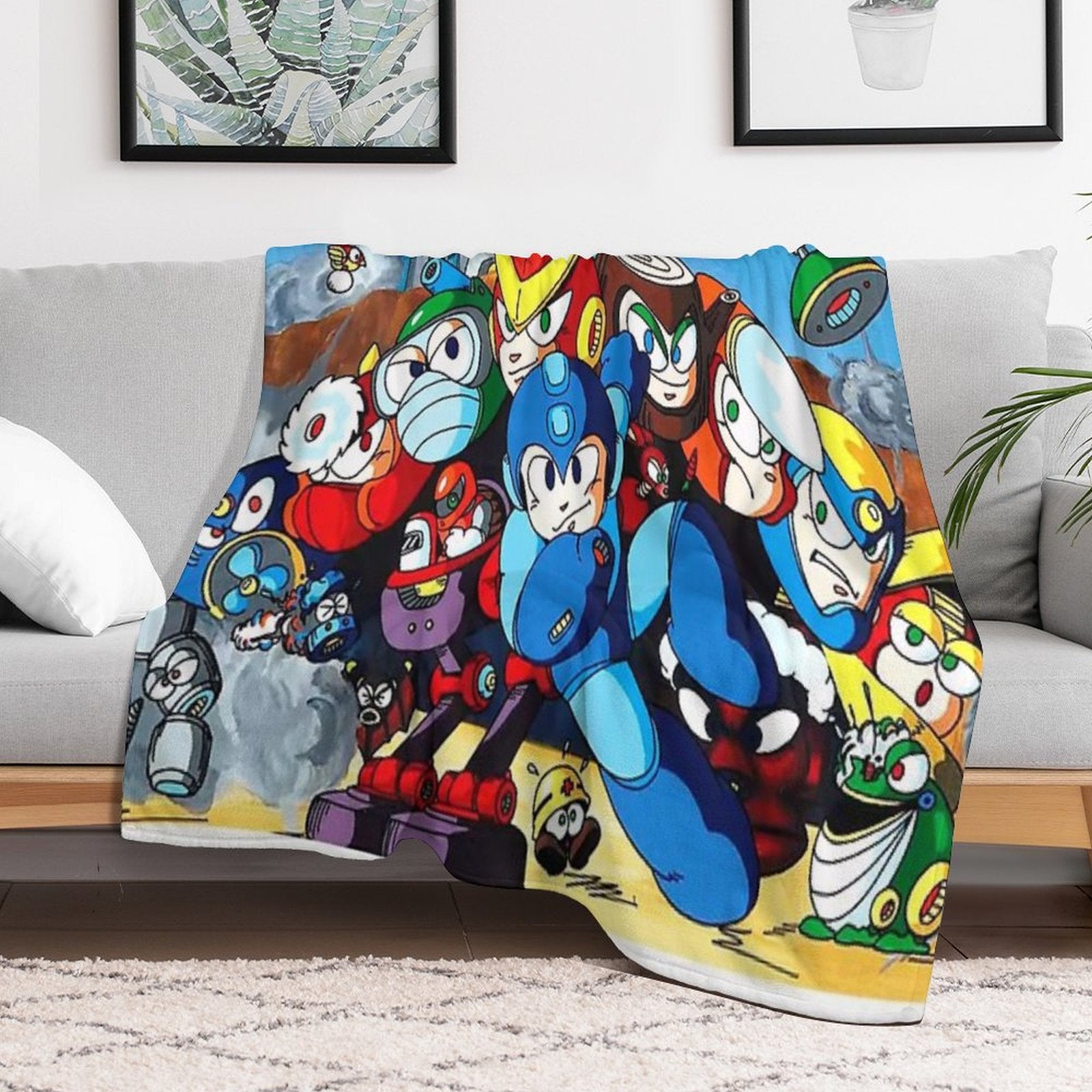 Mega Man 2 Art Throw Blanket