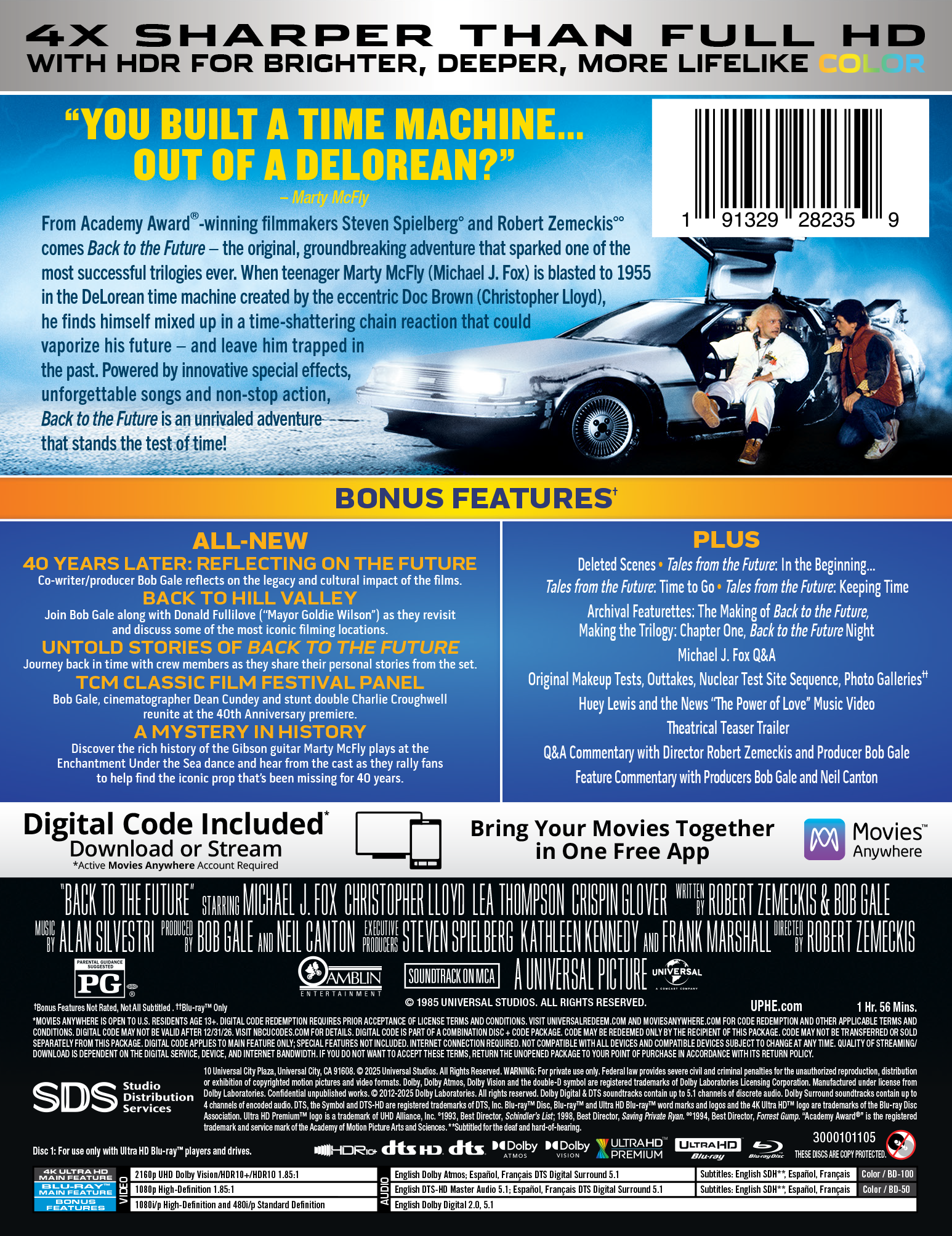 Back to the Future Limited Edition Steelbook (4K Ultra HD + Blu-ray™ + Digital Code) [2025]