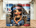 Puerto Rican Girl “Isla del Encanto” Tumbler – 20oz Skinny Tumbler | Boricua Pride | Urban Latina Style | Puñeta Street Design