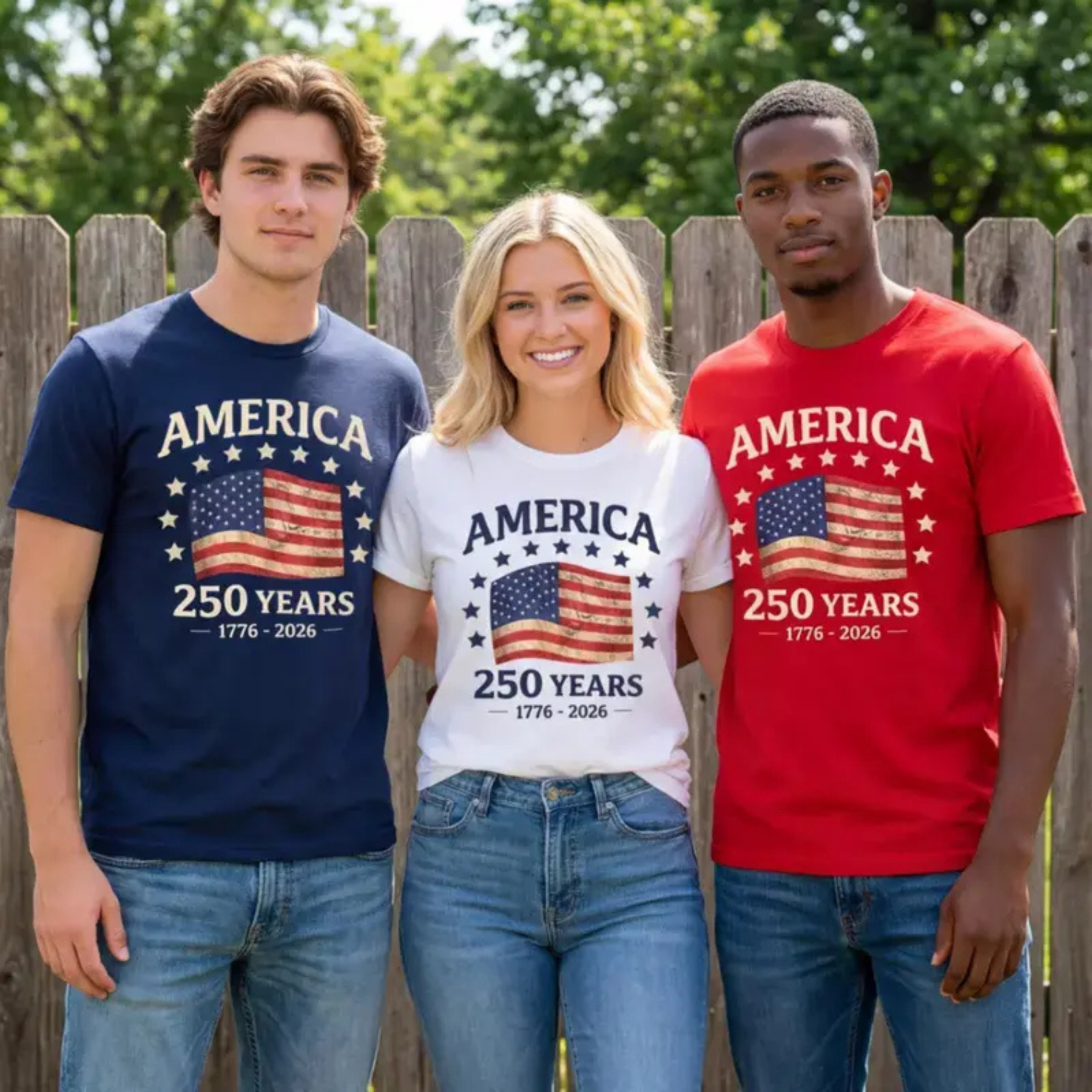 Vintage 1776-2026 USA Flag Graphic Tee