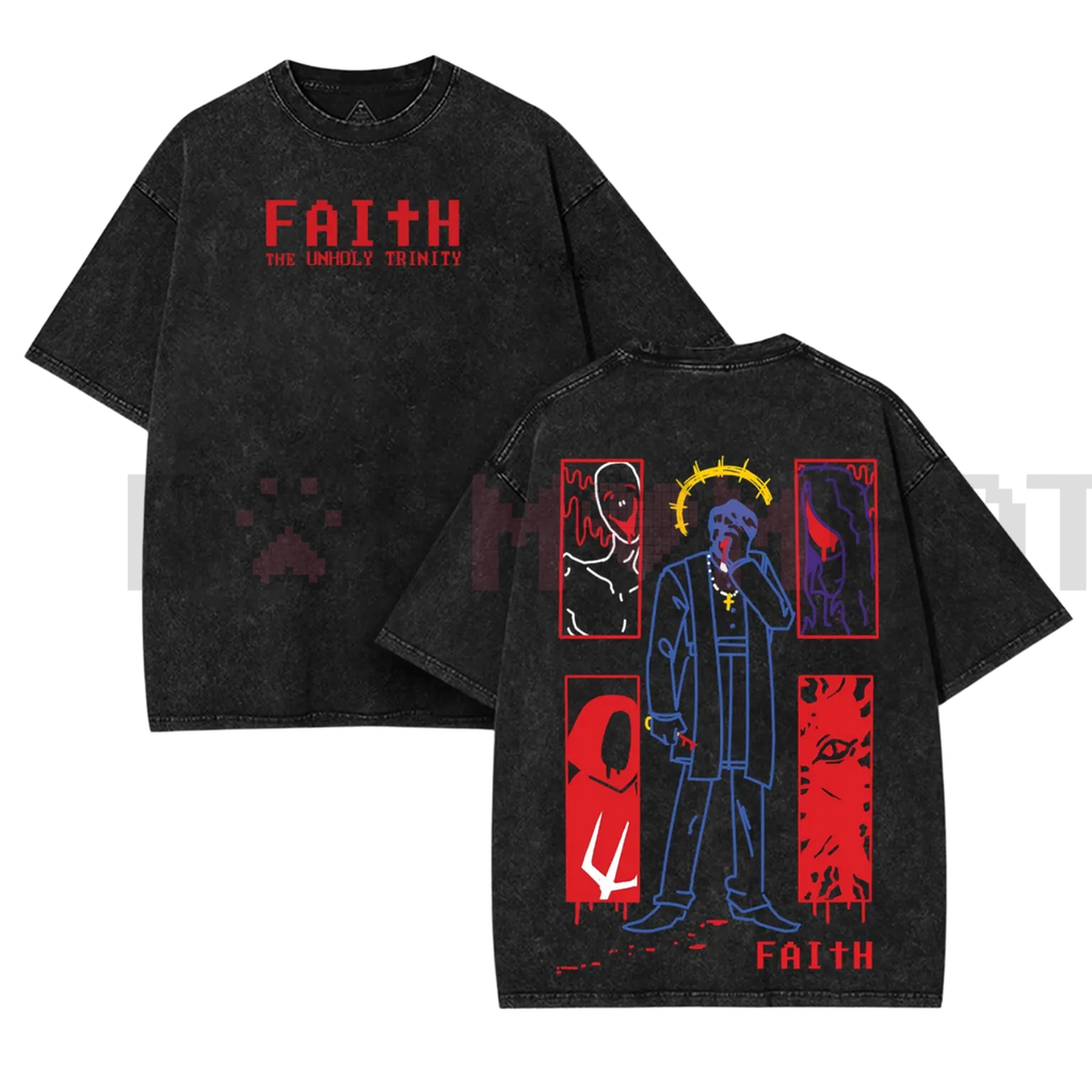 FAITH Horror Game Vintage Washed Tee
