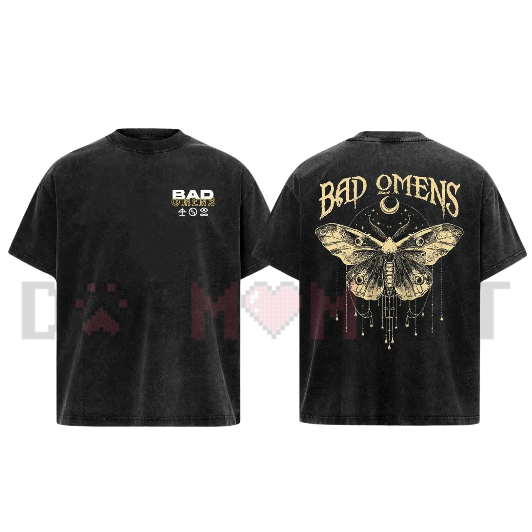 Vintage Bad Omens Moth Shirt – 90s Bootleg Double-Sided Metalcore Tee