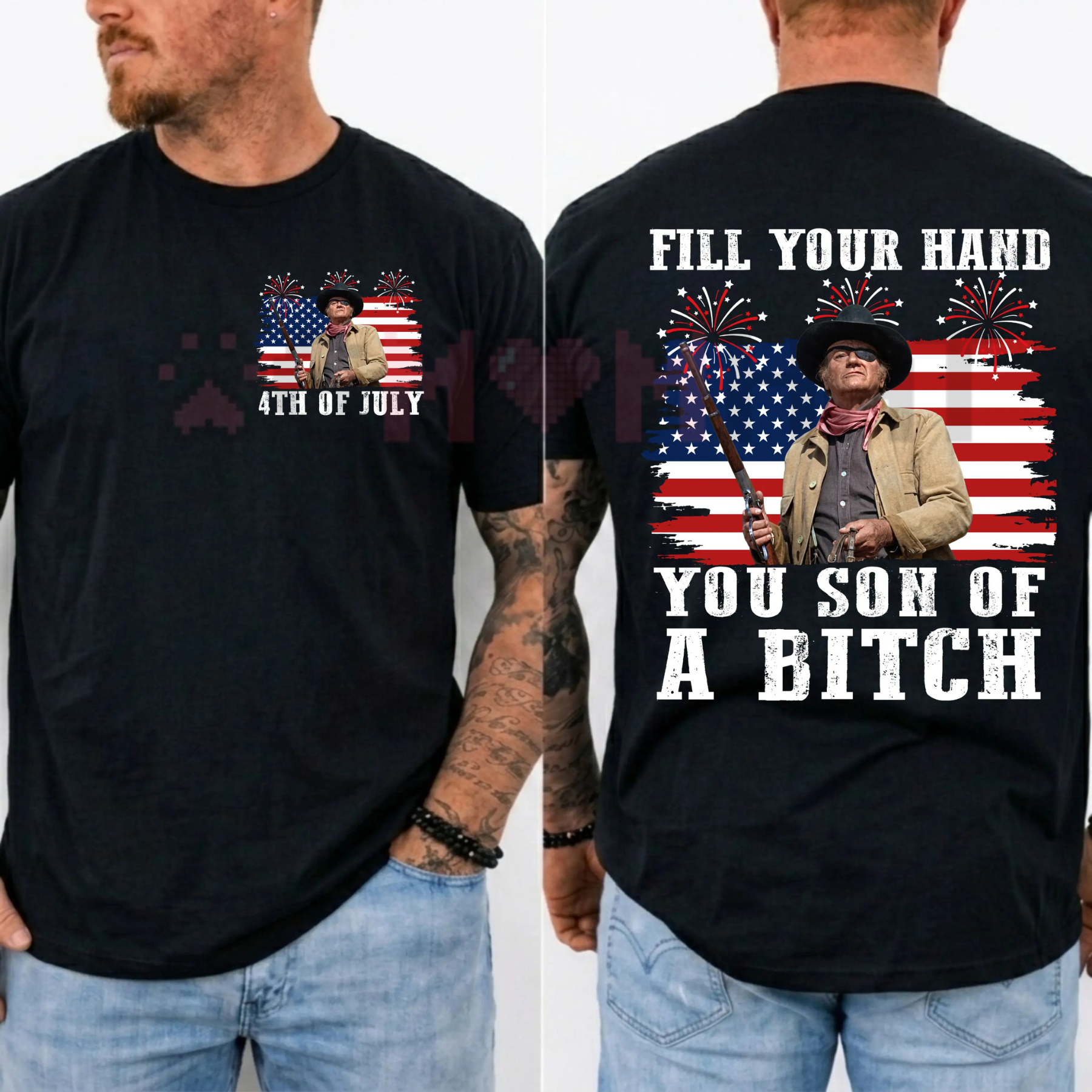 John Wayne "Fill Your Hand" Retro Independence Day T-Shirt