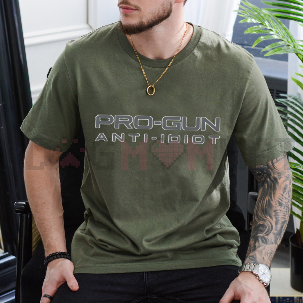 Pro-Gun Anti-Idiot T-Shirt – Funny 2nd Amendment Slogan Tee