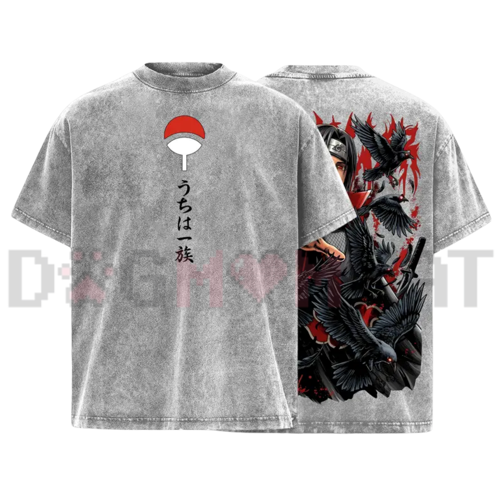 Uchiha Clan Red Eye Crow Graphic Tee