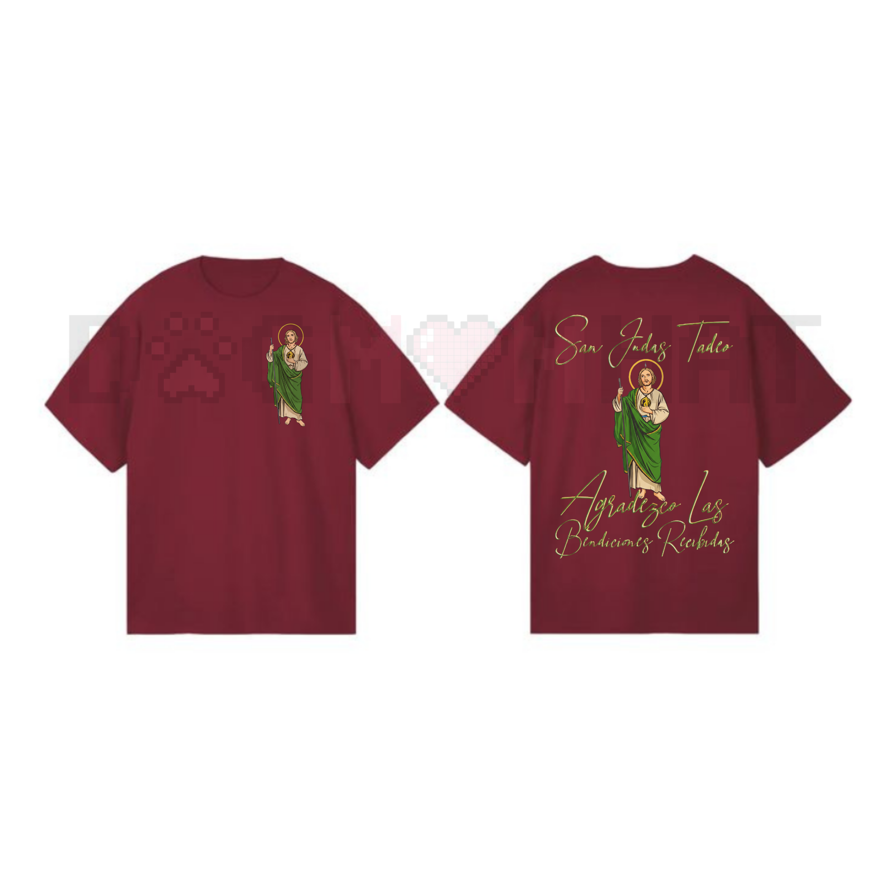 San Judas Tadeo Latino 2 Sides T-Shirt – Classic Cotton Fabric, Religious & Cultural Graphic Tee