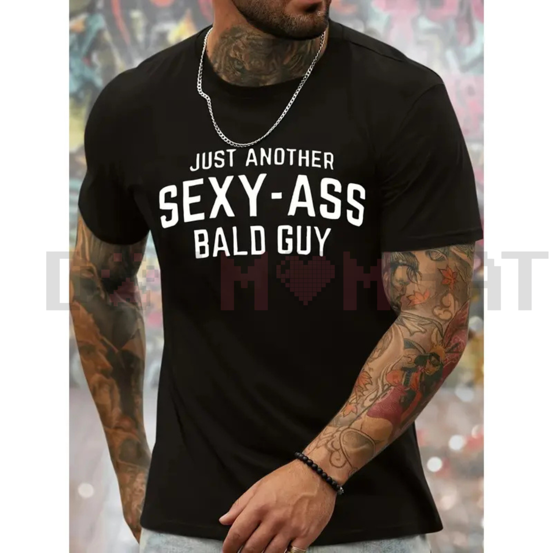 Bald Guy Print Men’s Crew Neck T-Shirt